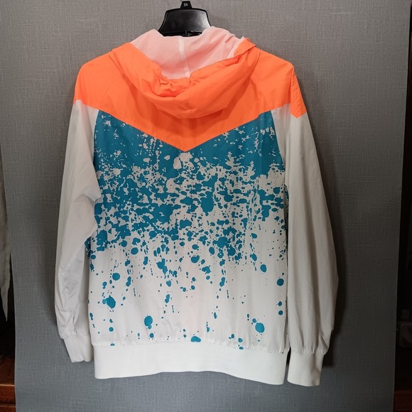 Nike Andre Agassi Challenge Court Windbreaker Jacket Neon Paint Splatter XL‎ 90s - Picture 7 of 13